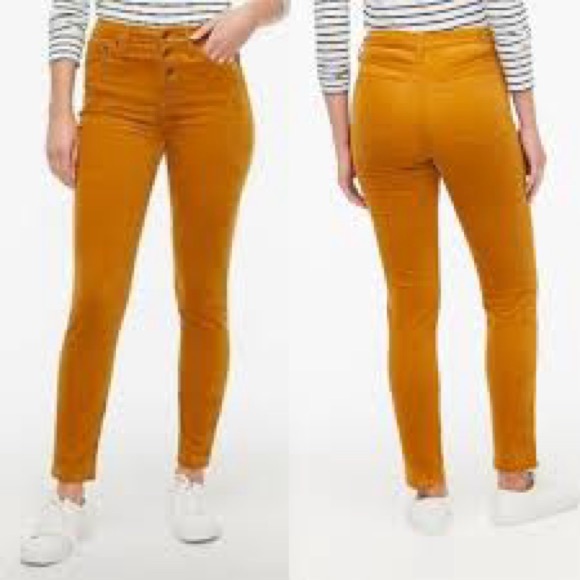 J. Crew Pants - J. Crew 9" High-Rise Skinny Corduroy Pants Mustard Yellow